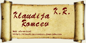 Klaudija Romčev vizit kartica